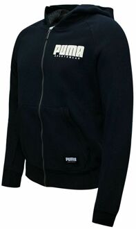 PUMA Graphic Logo Long Sleee Zip Up Zwart Heren Hooded Track Jacket 580972 51