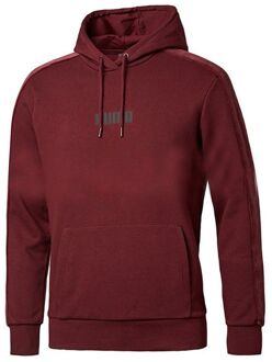PUMA Graphic Logo Pullover Burgundy Heren Fluwelen Hoodie 844462 02 Bourgogne