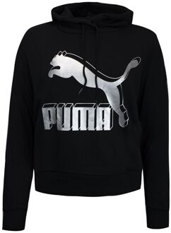 PUMA Graphic Logo Pullover Lange Mouw Zwart Dames Hoodie 595915 71