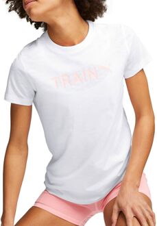 PUMA Graphic Training Shirt Dames wit - roze - M