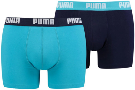 PUMA Heren - 2-Pack Basis Boxershorts  - Blauw - M