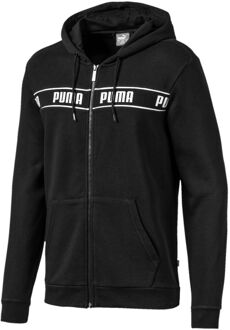 PUMA Heren Amplified Hoodie Zip Up Logo Track Jacket Zwart 580439 01