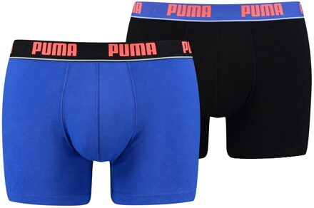 PUMA Heren Basic Boxer 2-pack - Blauw/Zwart - Maat S
