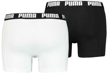 PUMA Heren Basic Boxershorts (Set van 2) (Zwart/Wit)