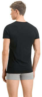 PUMA Heren basic t-shirt met ronde hals (set van 2) Zwart - S