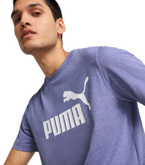 PUMA Heren ess no.1 logo heather t-shirt Paars