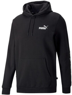 PUMA Heren ess+ tape hoodie - maat S Zwart