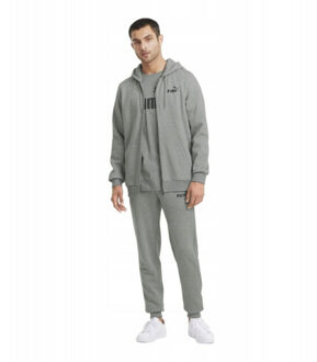 PUMA Heren essential big logo evening full zip hoodie Grijs - S