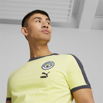 PUMA Heren Manchester City F.C. Heritage T7 T-Shirt Geel