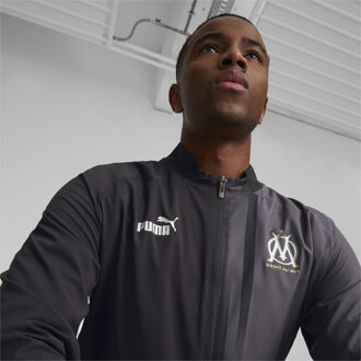 PUMA Heren Olympique de Marseille Prematch Jas Zwart - L