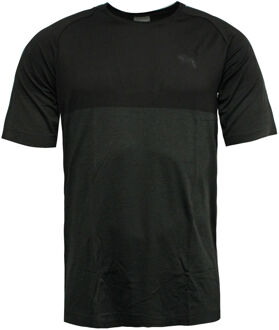PUMA Heren Pace evoKnit Fitness Training T-shirt Top Zwart Grijs 575037 01 RW83