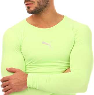 PUMA Heren Puma LIGA Baselayer T-shirt met lange mouwen in Lime - maat Limoengroen