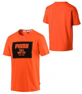 PUMA Heren Rebel Block Basic Katoenen T-Shirt Oranje Top Tee 852395 29