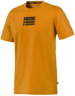 PUMA Heren Rebel Up Basic Tee Casual Grafisch T-shirt Geel 852404 25
