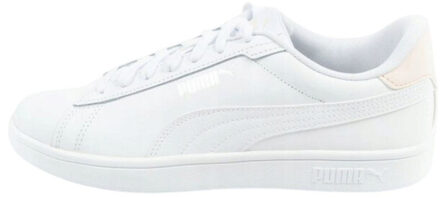 PUMA Heren smash 3.0 grain leather trainers Wit - 46