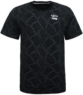 PUMA Heren Snake Pack AOP Tee Casual T-shirt Zwart 579911 01 - XS