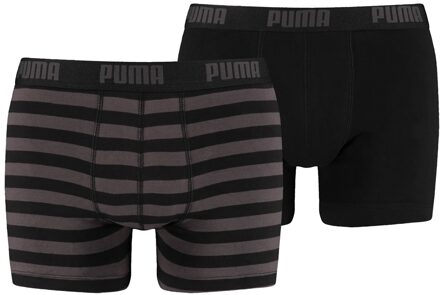 PUMA heren Stripe Boxer 2-pack - Zwart - Maat S