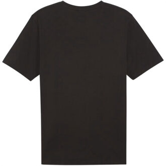 PUMA Heren team rise logo katoenen jersey - maat L Zwart