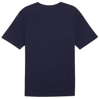 PUMA Heren team rise logo katoenen jersey - maat M Blauw