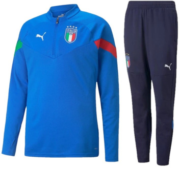 PUMA Italië 1/4 Zip Player Trainingspak Puma , Blue , Heren - 2Xl,Xl,M,S