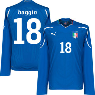 PUMA Italië Authentic Shirt Thuis 2010-2011 (Lange Mouwen) + Baggio 18 (Fan Style) - XL