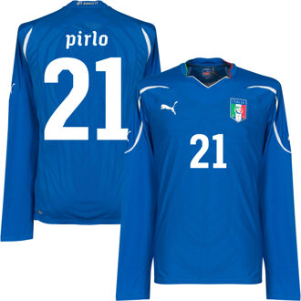 PUMA Italië Authentic Shirt Thuis 2010-2011 (Lange Mouwen) + Pirlo 21 (Fan Style) - XL