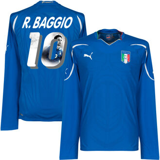 PUMA Italië Authentic Shirt Thuis 2010-2011 (Lange Mouwen) + R. Baggio 10 (Gallery Style) - XL