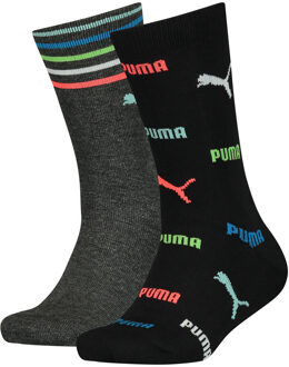 PUMA Kids Logo AOP Sock - Jongens Sokken Multi - 39 - 42