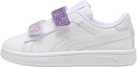 PUMA Kinder/Kinder Smash 3.0 Glitter Leren Trainers (Wit/Roze) - maat EU 22 / UK 5