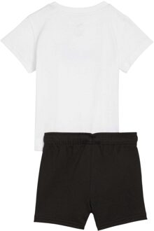 PUMA Kinder Minicats Essentiële T-Shirt & Shorts Set (Wit)
