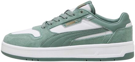 PUMA Kinderen/Kinderen Court Classic Synthetisch Leren Trainers (Wit, Groen)