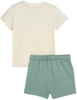 PUMA Kinderen Minicats Essentieel T-shirt en Shorts Set (Beige)