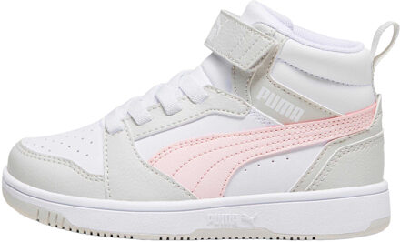 PUMA Kinderen Rebound V6 Mid Leren Sneakers (Wit/Roze) - EU 28 / UK 10