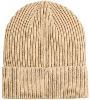 PUMA Klassieke geribde muts met manchet van acryl - maat One size Beige