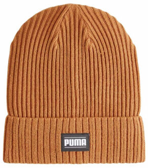 PUMA Klassieke geribde omgeslagen muts voor volwassenen Bruin - One size