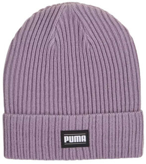 PUMA Klassieke geribde omgeslagen muts voor volwassenen Paars - One size