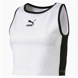 PUMA Klassiekers T7 Wit Bijgesneden Tank - Dames - L