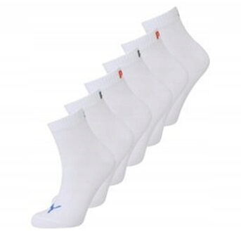 PUMA Kwart enkelsokken met logo voor volwassenen (set van 6) Wit - 43-46