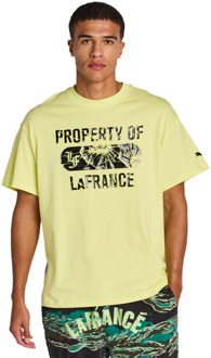 PUMA La France T-shirts Heren - Geel - Maat L - Katoen Jersey Yellow
