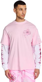 PUMA Lafrance T-shirts Heren - Roze - Maat XL - Katoen Jersey Pink
