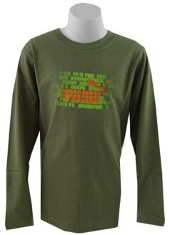 PUMA Letter LS Tee - Burnt Olive - Maat 92