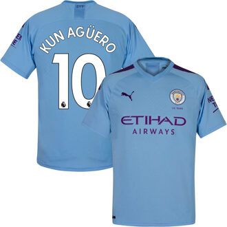 PUMA Manchester City Shirt Thuis 2019-2020 + Kun Aguero 10 - L