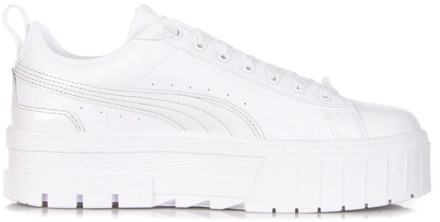 PUMA Mayze Glow sneaker met leren details Wit - 38