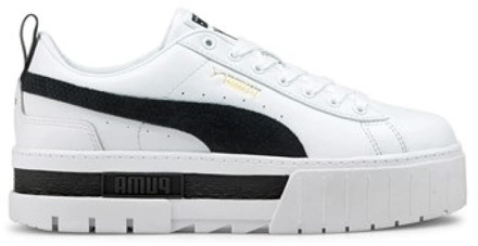 PUMA Mayze Lth Wn Lage sneakers - Leren Sneaker - Dames - Wit - Maat 40