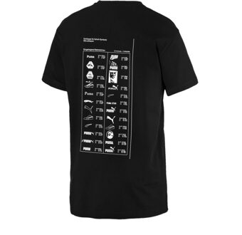 PUMA Meervoudig Logo Grafisch Heren T-shirt Zwart Top 578158 01 - maat S