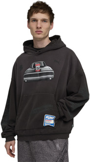 PUMA Melo Hoodies Heren - Zwart - Maat L - Katoen Fleece Black