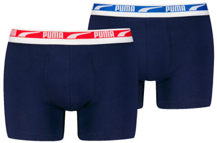 PUMA Men multi logo boxer 2-pack 701226392 navy combo Zwart - XL