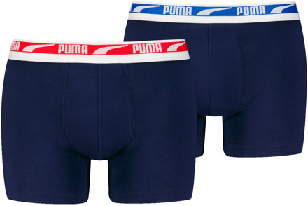 PUMA Men multi logo boxer 2-pack 701226392 navy combo Zwart - XXL