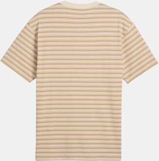 PUMA Men's Puma Brussia Dortmund Mmq Striped T-Shirt in Beige - maat L