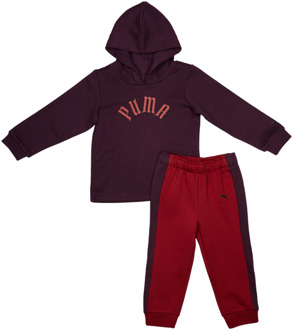 PUMA Minicats Play Paris Trainingspakken Baby - Marron - Maat 85 - 90 CM - Katoen Fleece Maroon